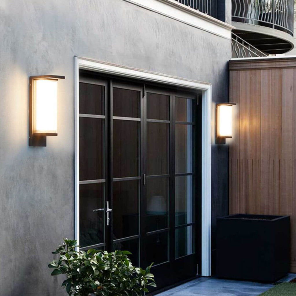 Industrial Waterproof Rectangular PC Striped Shade LED Outdoor Wall Sconce Lamp Lumendat