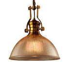 Vintage Industrial Striped Glass 1-light Dome Pendant Light BulbSquare