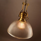 Vintage Industrial Striped Glass 1-light Dome Pendant Light BulbSquare
