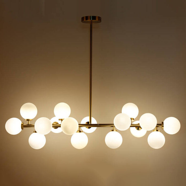 Nordic Light Luxury Magic Bean Glass Ball 16-light Island Light Chandelier