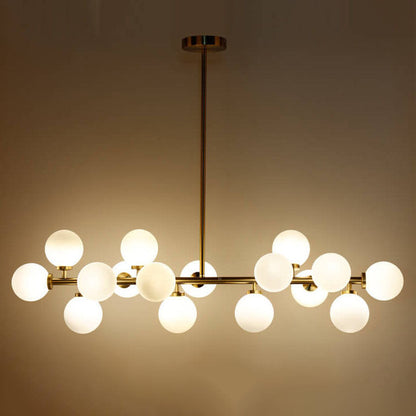 Nordic Light Luxury Magic Bean Glass Ball 16-light Island Light Chandelier