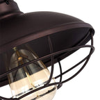 Contemporary Industrial Semicircle Iron 1-light Semi-flush Mount Ceiling Light for Living Room