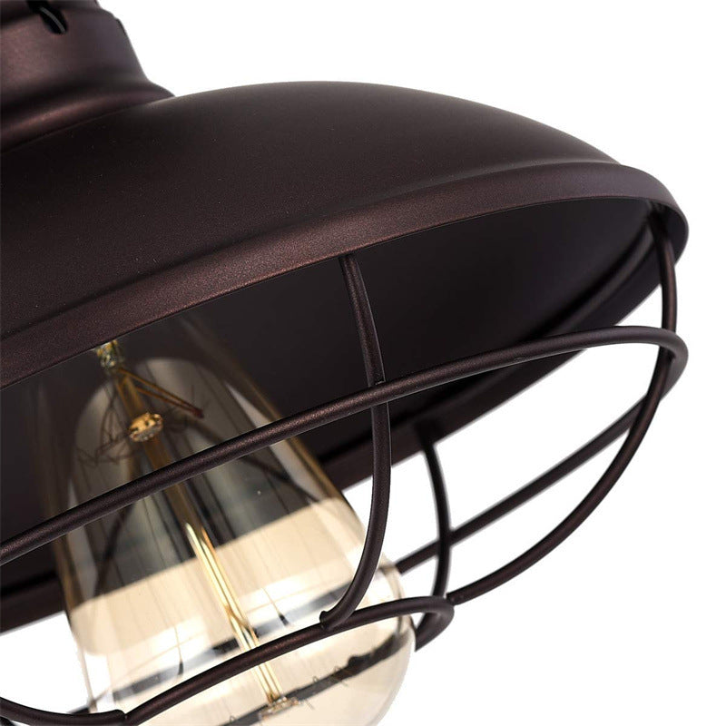 Contemporary Industrial Semicircle Iron 1-light Semi-flush Mount Ceiling Light for Living Room