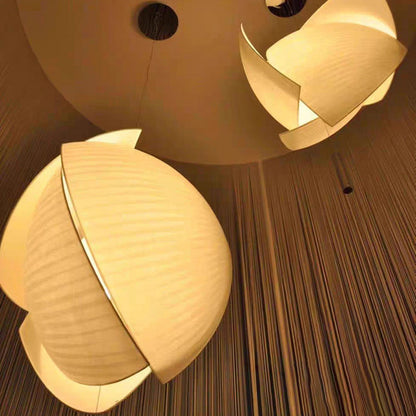 Contemporary Scandinavian Irregular Sail Fabric 3-light Pendant Light for Living Room