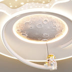 Lumendat Modern Creative Kids Resin Lunar Astronaut LED Flush Mount Ceiling Light Lumendat
