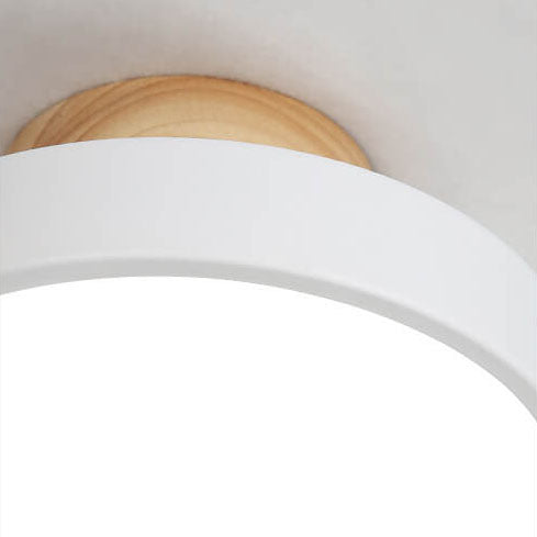 Nordic Wood Round Acrylic LED Semi-Flush Mount Ceiling Light Lumendat