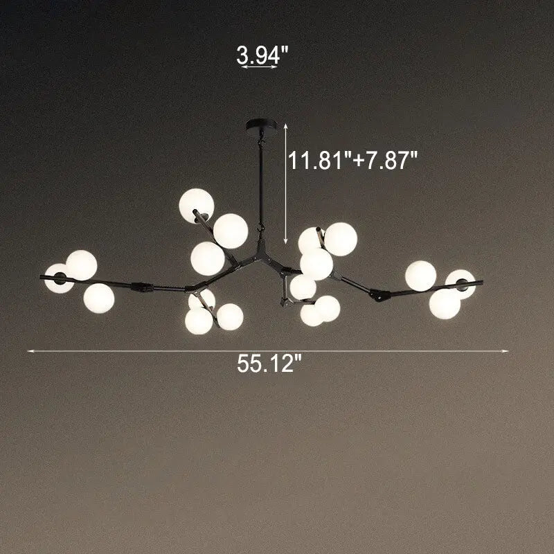 Modern Creative Magic Bean Branch Glass 12/18/24 Light Chandelier Lumendat