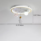 Lumendat Children Creative Cartoon Astronaut Moon Acrylic LED Kids Flush Mount Ceiling Light Lumendat