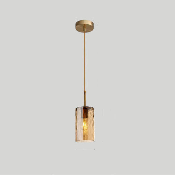 Nordic Water Ripple Glass 1-light Cylinder Pendant Light