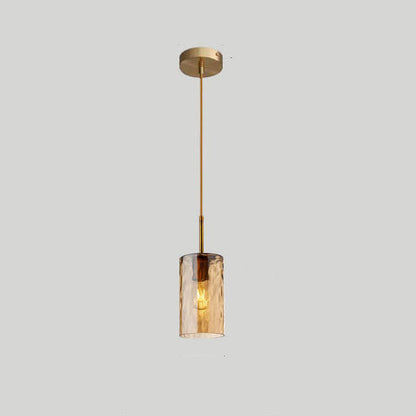 Nordic Water Ripple Glass 1-light Cylinder Pendant Light