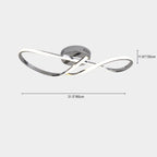 Modern Minimalist Spiral Twisted Aluminum Silicone LED Semi-flush Mount Ceiling Light for Bedroom