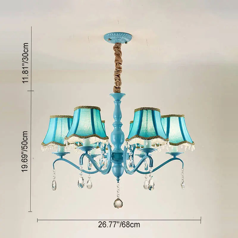 Modern Creative Cone Iron Crystal Fabric 5/6/8 Light Chandelier Lumendat