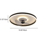 Contemporary Nordic Round Iron Silicone Aluminum Invisible LED Flush Mount Ceiling Fan Light For Living Room & Bedroom Lumendat