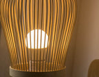 Modern Bamboo Weaving Handwoven Round Lampshade 1-Light Wall Sconce Lamp