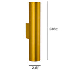 Simple Aluminum Cylindrical 2-Light Wall Sconce Lamp
