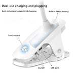 Simple LED Clip Desk Lamp Rechargeable Eye Protection Night Light Lumendat
