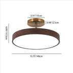 Japanese Wabi-sabi Minimalist Wood Grain Round LED Semi-flush Mount Light BulbSquare