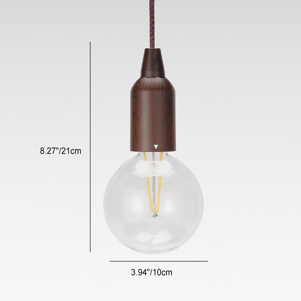 Retro Portable Waterproof Wood Round Cone Battery USB 1-Light Camping Outdoor Light Lumendat