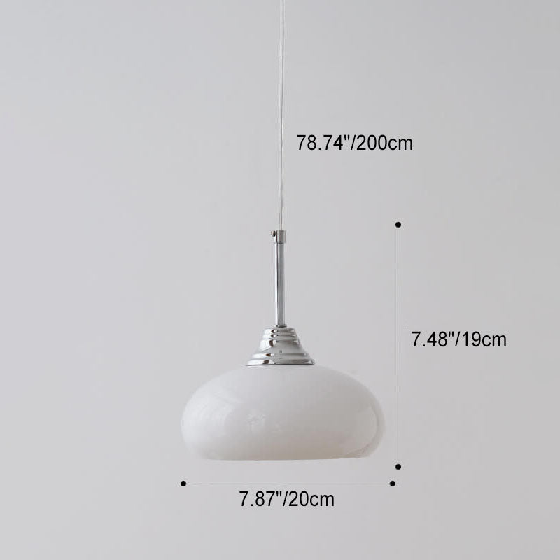 Contemporary Nordic Round Dome Iron Glass 1-Light Pendant Light For Living Room Lumendat