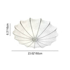 Nordic Minimalist White Beige Round Faux Silk 1/3/5-Light Flush Mount Light Lumendat