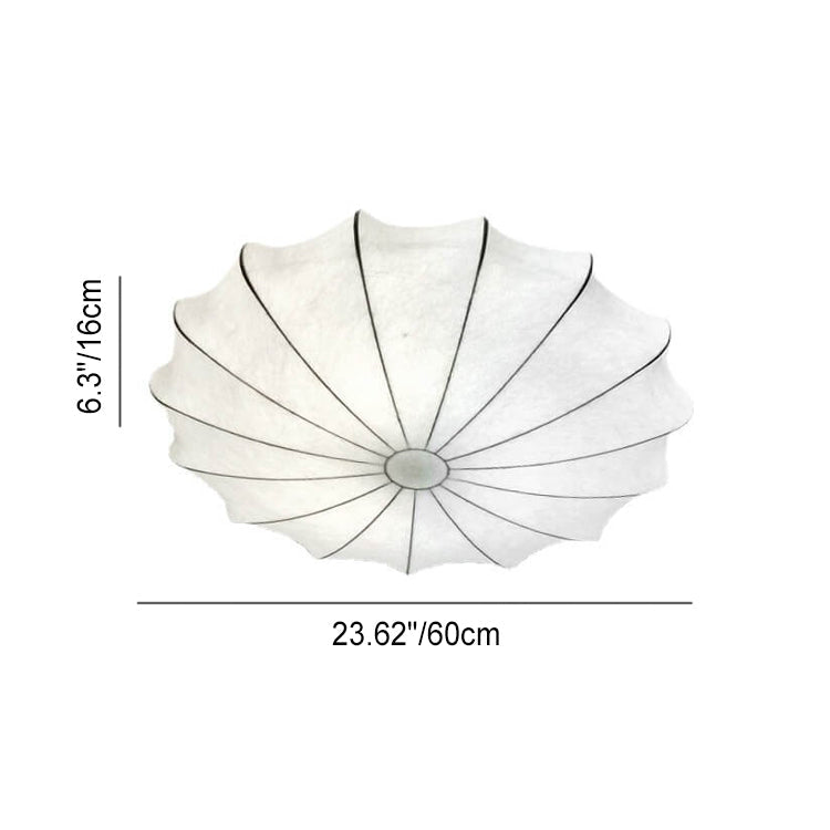 Nordic Minimalist White Beige Round Faux Silk 1/3/5-Light Flush Mount Light Lumendat