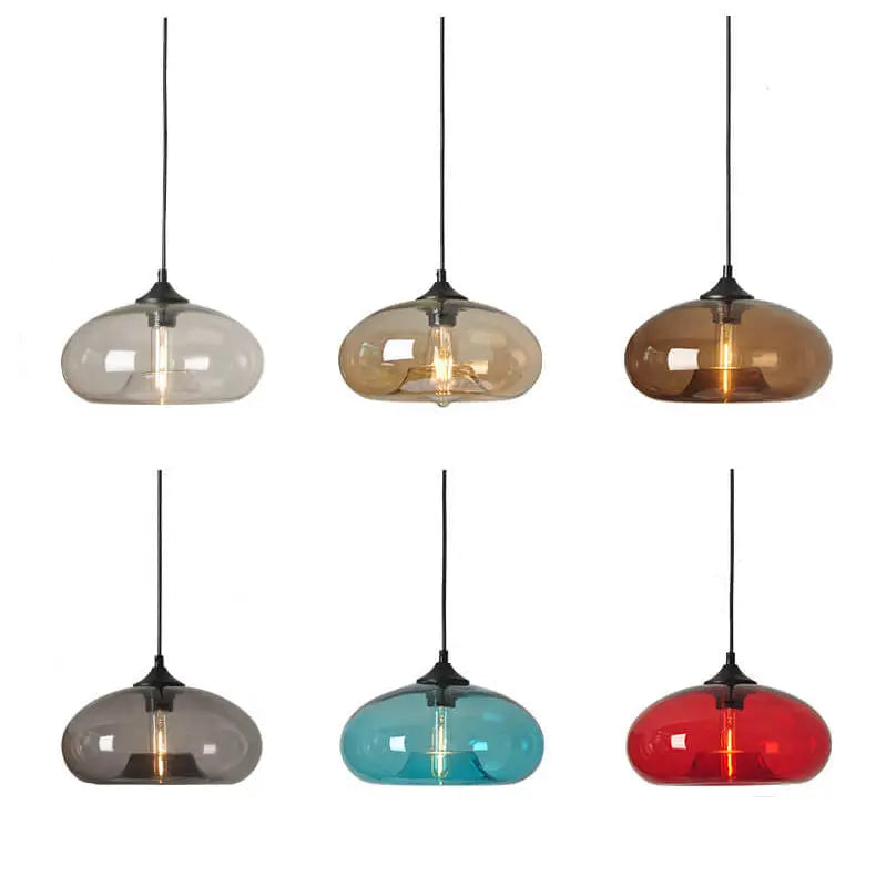 Creative Colored Glass Oval 1-light Pendant Light Lumendat