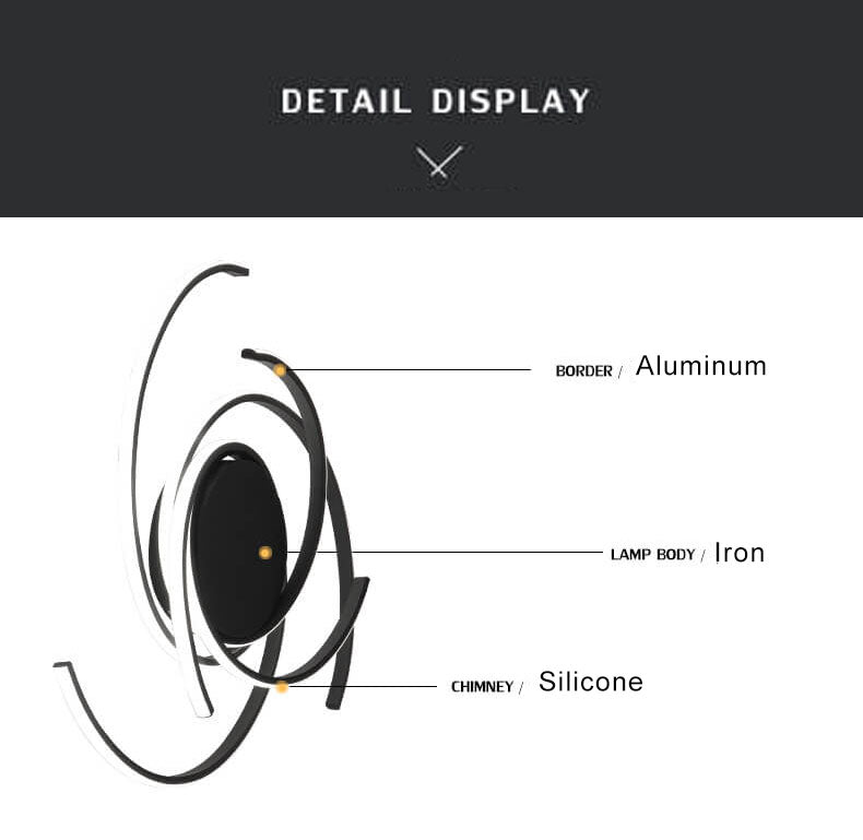 Minimalist Creative Circle Strip Aluminum Semi-flush Mount Ceiling Light