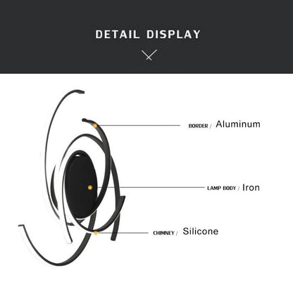 Minimalist Creative Circle Strip Aluminum Semi-flush Mount Ceiling Light