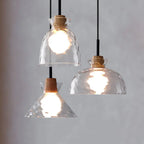 Nordic Clear Rippled Glass Shaded 1-light Pendant Light Lumendat
