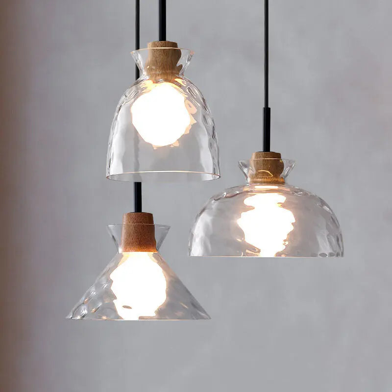 Nordic Clear Rippled Glass Shaded 1-light Pendant Light Lumendat