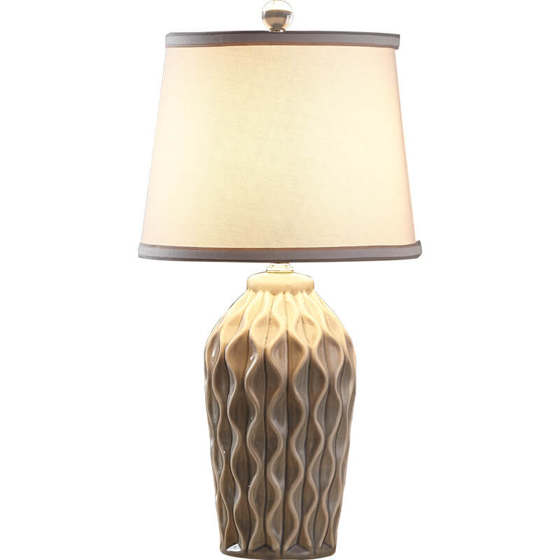 Modern Simple Fabric Ice Cracked Ceramics 1-Light Table Lamp Lumendat