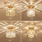 Modern European Crystal 1-light Semi-flush Mount Ceiling Light