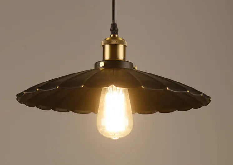Vintage Industrial Iron Scalloped Shade 1-light Pendant Light Lumendat