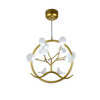 Nordic Metal Circular Bird Branch 9-light Chandelier BulbSquare