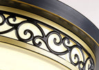 Vintage Circle Patterned Edge Iron 1-light LED Flush Mount Ceiling Light BulbSquare