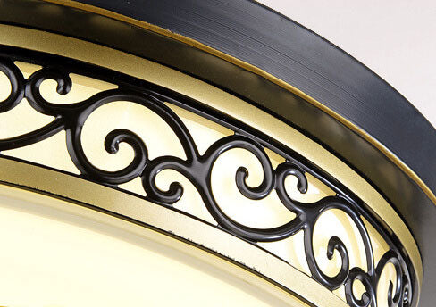 Vintage Circle Patterned Edge Iron 1-light LED Flush Mount Ceiling Light