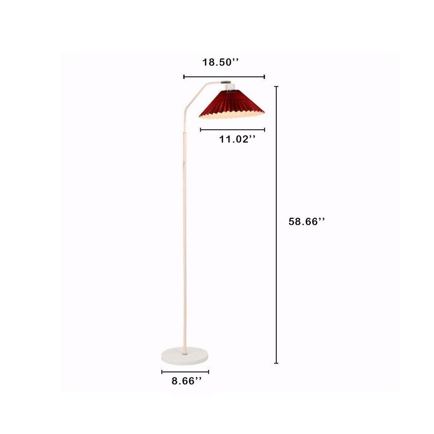 Minimalist Fabric Pleated Shade 1-Light Standing Floor Lamp Lumendat
