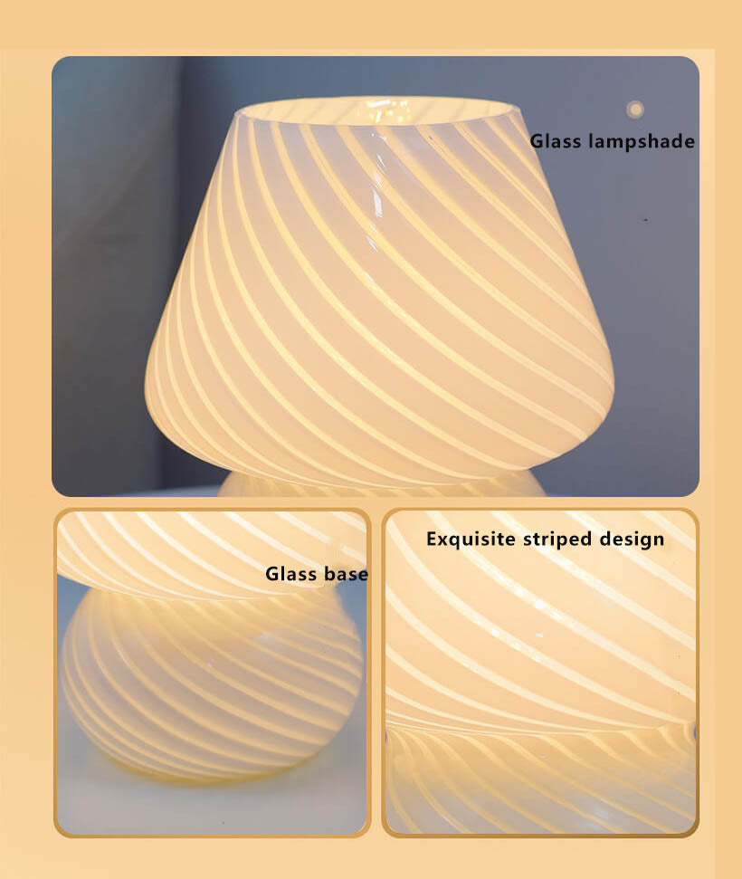 Retro Creative Glass Mushroom 1-Light LED Night Light Table Lamp Lumendat