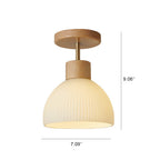 Nordic Glass Half Round 1-light Semi-flush Mount Ceiling Light BulbSquare