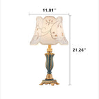 Round Fabric Resin Base Classical 1-Light Table Lamp Lumendat