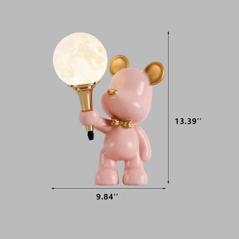 Lumendat Creative Cartoon Bear Resin 1-Light Night Light Table Lamp Lumendat
