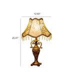 European Vintage Fabric Antique 1-Light Table Lamp Lumendat
