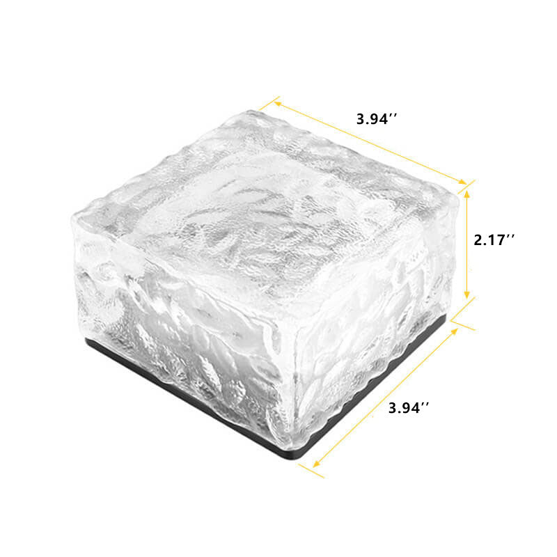 Solar LED Ice Brick Waterproof Glass Ground Light Garden Light Lumendat