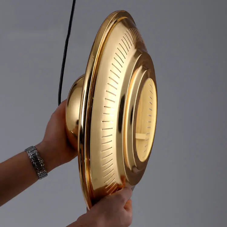 Industrial Vintage Iron Flying Saucer 1-light Pendant Light BulbSquare