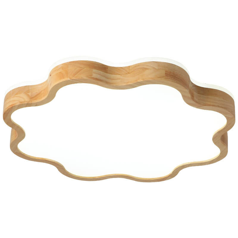Nordic Flower Shape Wooden LED Flush Mount Ceiling Light Lumendat