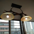 Vintage Antler Resin & Glass Bowl 2-light Chandelier – Industrial Style Lumendat