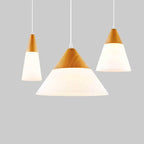Nordic Wood Grain Glass Cone Shaped 1-light Pendant Light Lumendat