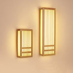 Modern Minimalist Solid Wood Acrylic Rectangular LED  Wall Sconce Lamp for Living Room