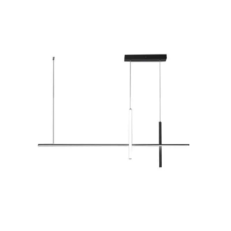 Modern Minimalist LED Linear Chandelier – Black & White, Adjustable Length Lumendat