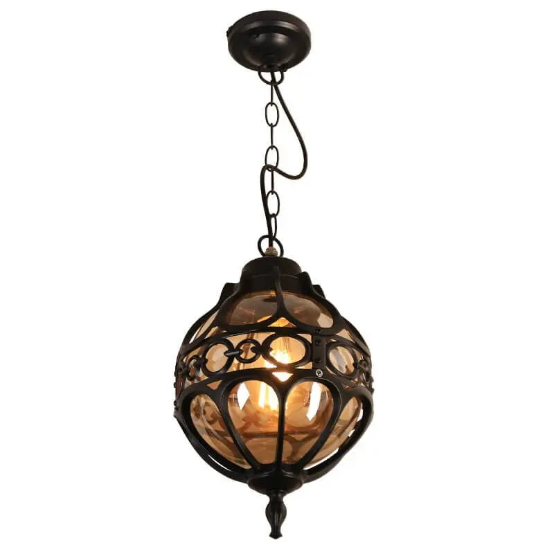 Retro Industrial Globe Shape 1-light Outdoor Waterproof Pendant Light Lumendat